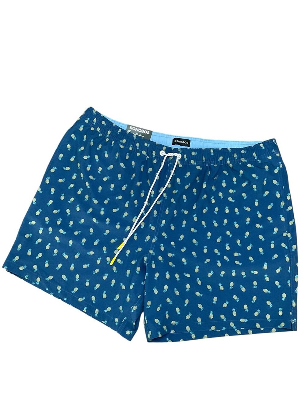 Bonobos Mens Swim Lined Shorts Blue Pineapples UPF 50+ Pockets Size XXL NWT